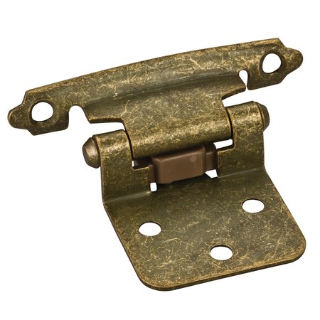 HARDWARE RESOURCES Traditional 1/2In. Overlay Hinge W/ Screws - Burnished Brass P5011BB-R